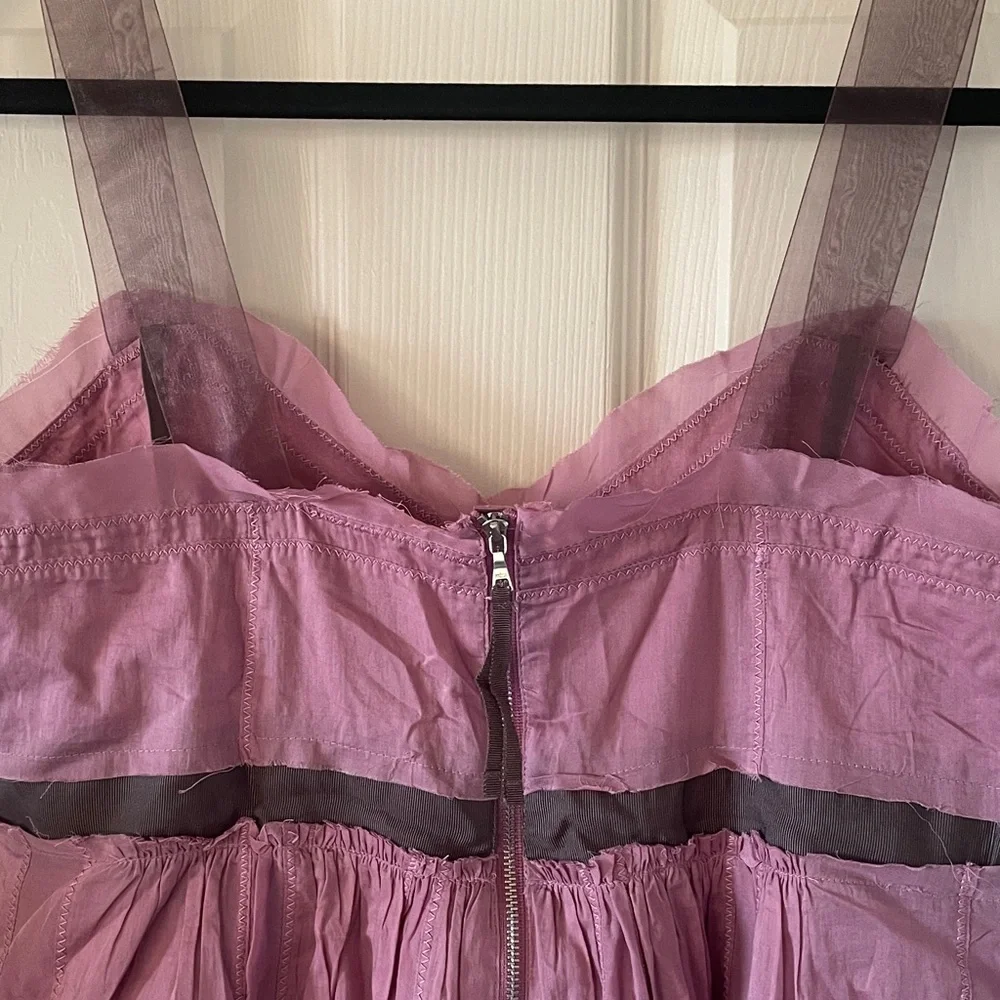 Ann Taylor Loft Purple Sheer Mauve strap Sleeveless Sundress Size 10 NWT cottage